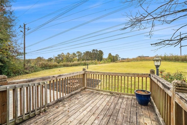 deck featuring a yard