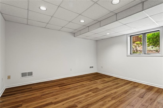 1075 Winding Branch Ln, Atlanta, GA 30338 - unfurnished room featuring wood finished floors, baseboards, a drop ceiling, and recessed lighting
