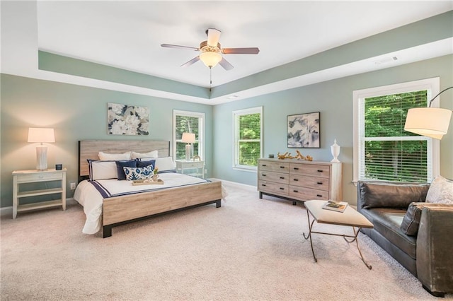 4460 Hunters Walk Way, Cumming, GA 30028 - carpeted bedroom featuring a raised ceiling and ceiling fan
