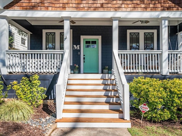 entrance to property with a porch