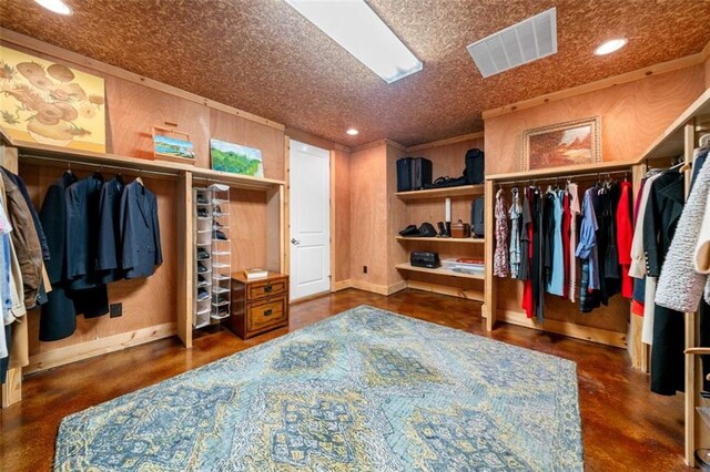 spacious closet with visible vents