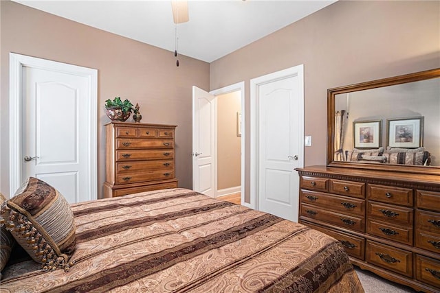 bedroom with a ceiling fan