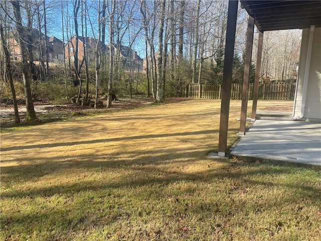 view of yard with fence