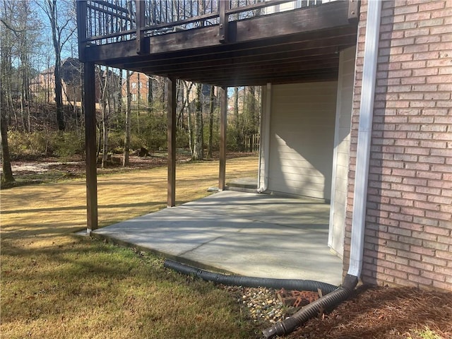 view of patio with a wooden deck