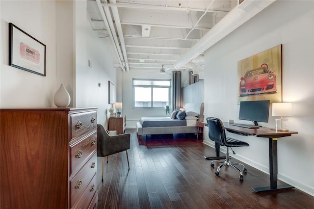 office area featuring hardwood / wood-style floors