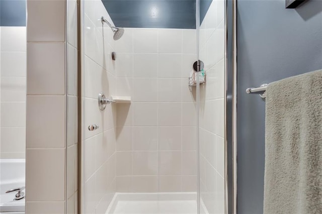 bathroom featuring walk in shower