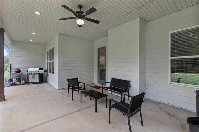 340 Taylor Path, Dallas, GA 30157 - view of patio / terrace with a grill, ceiling fan, and outdoor lounge area