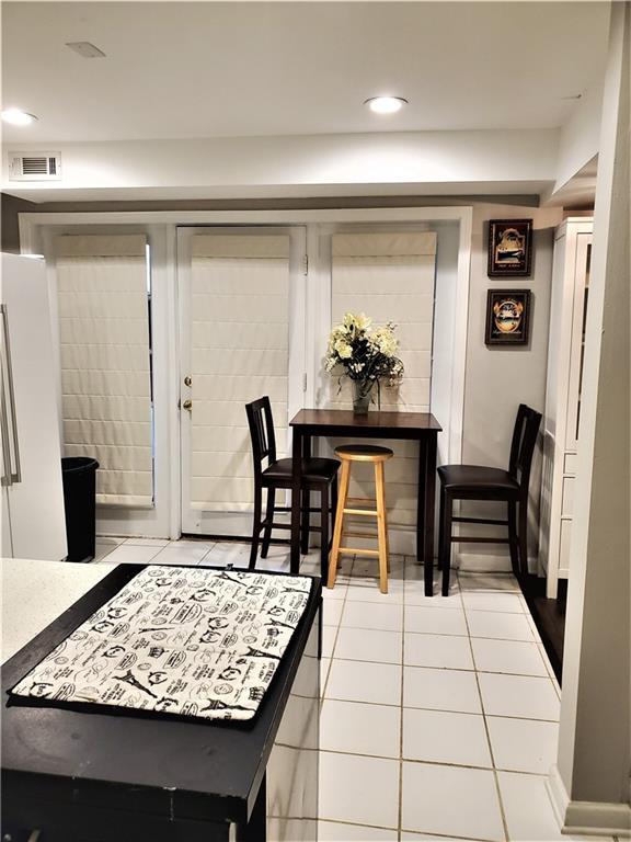 view of tiled dining room