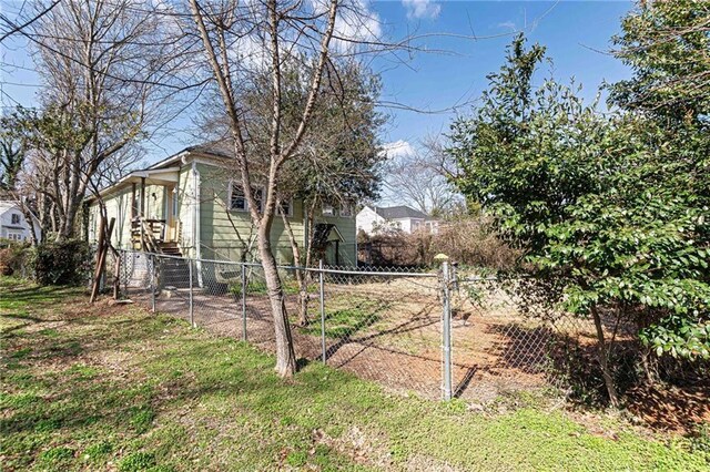 view of yard with fence