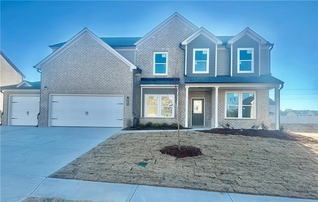 view of front of house with a garage