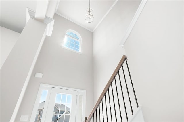 33 N Village Cir, Rydal, GA 30171 - foyer entrance featuring ornamental molding and a high ceiling