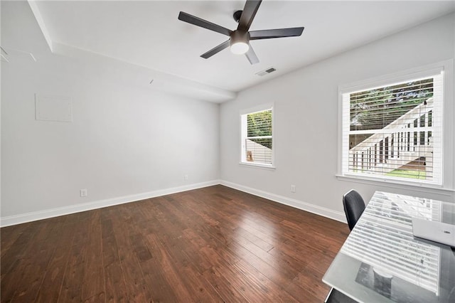 200 Glen Wood Pl, Canton, GA 30114 - unfurnished office featuring dark wood-type flooring and a ceiling fan