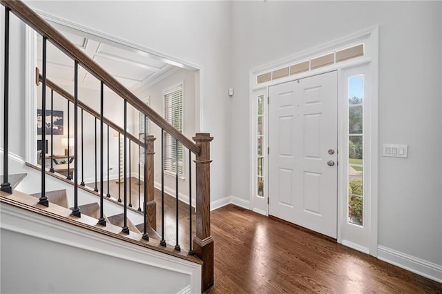 200 Glen Wood Pl, Canton, GA 30114 - foyer entrance featuring stairway, plenty of natural light, and wood finished floors