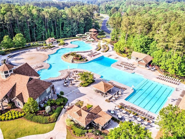 200 Glen Wood Pl, Canton, GA 30114 - bird's eye view of a pool and a forest