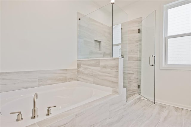 4212 Adler Cir, Buford, GA 30519 - bathroom with a garden tub and a stall shower