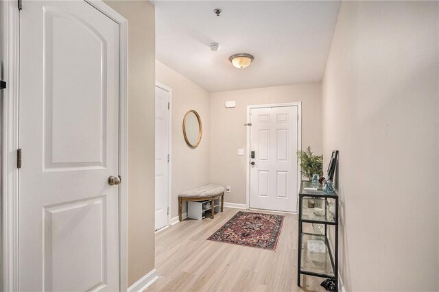 foyer with light hardwood / wood-style flooring