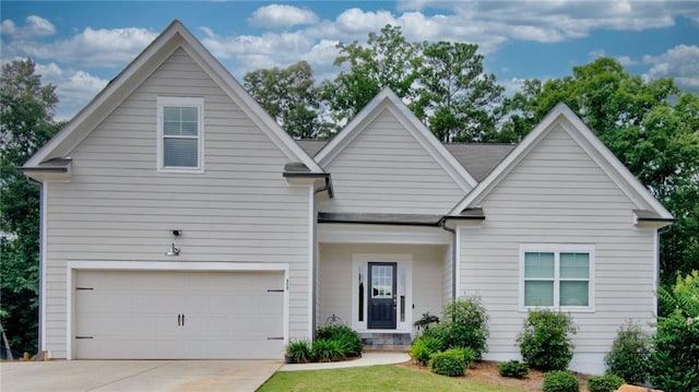 view of front of house with a garage