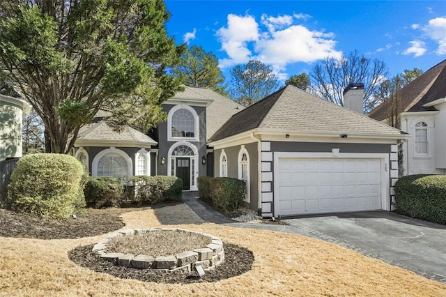 view of front of property featuring a garage