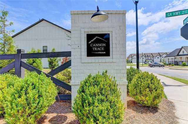 view of community sign