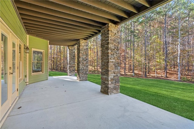 view of patio featuring french doors