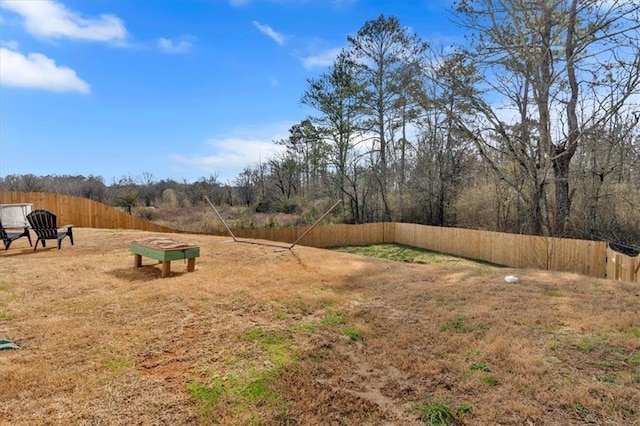 view of yard featuring fence