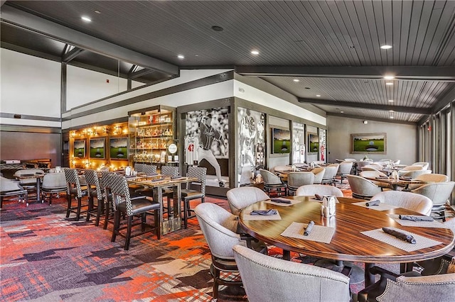 5040 Harrington Rd, Johns Creek, GA 30022 - dining space featuring carpet floors and a community bar