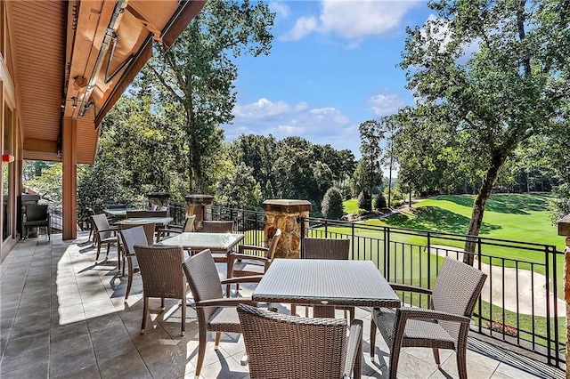 5040 Harrington Rd, Johns Creek, GA 30022 - view of patio / terrace with outdoor dining area and view of scattered trees