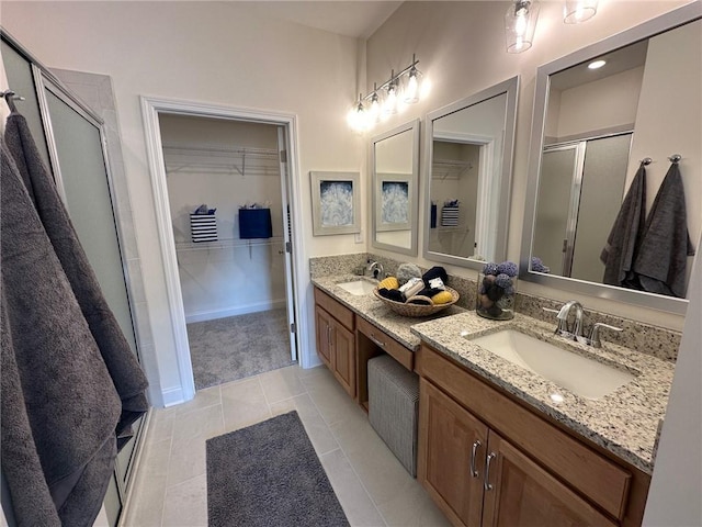 1802 Bonica Xing Unit 1802, Cumming, GA 30040 - full bath featuring a shower stall, a sink, and a walk in closet