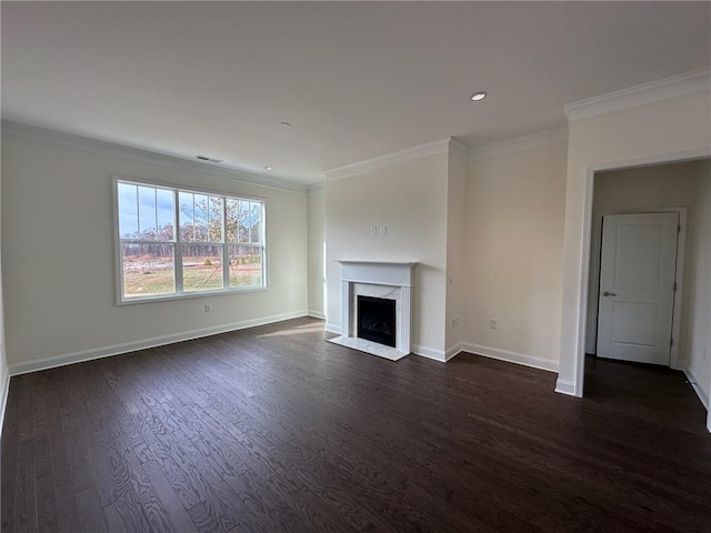 1802 Bonica Xing Unit 1802, Cumming, GA 30040 - unfurnished living room featuring crown molding, baseboards, and dark wood-type flooring
