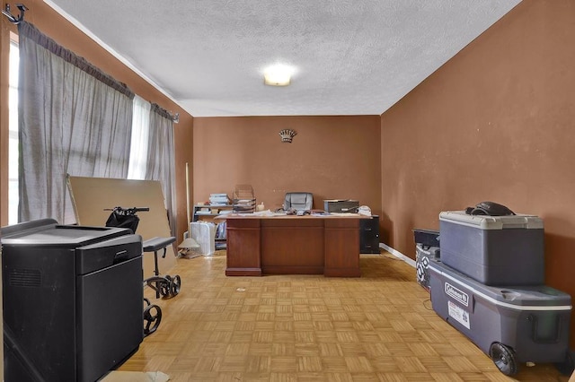 504 Rock Meadow Dr, Stone Mountain, GA 30088 - office area featuring a textured ceiling and baseboards