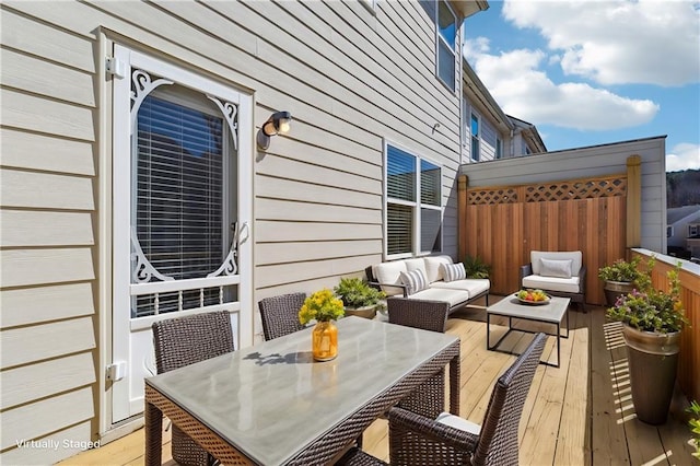 deck featuring an outdoor hangout area