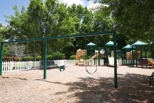 community play area featuring fence