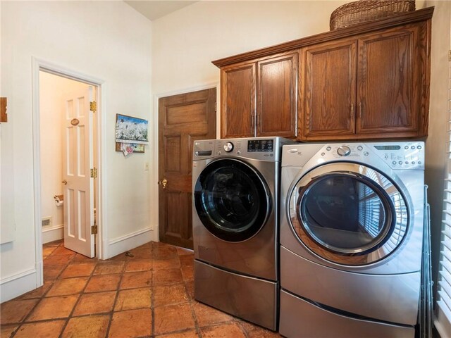 laundry area with cabinets and independent washer and dryer