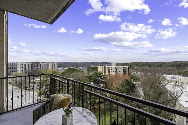 balcony featuring a view of city