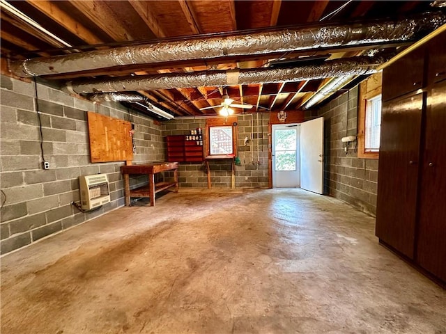 10 Montre Cir, Silver Creek, GA 30173 - below grade area with heating unit and concrete block wall