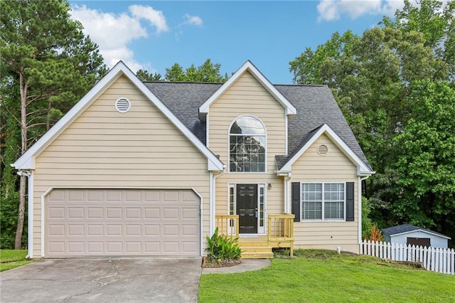 1039 Megan Ct, Sugar Hill, GA 30518 - traditional home with concrete driveway, an attached garage, and a shingled roof