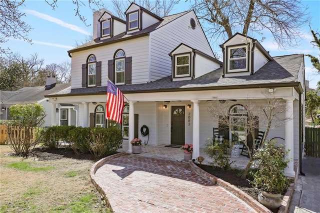 view of front of house with covered porch