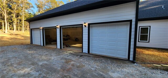 view of garage