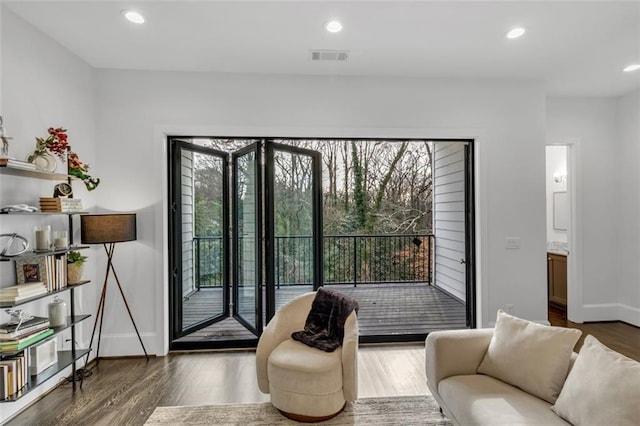 interior space featuring dark hardwood / wood-style floors