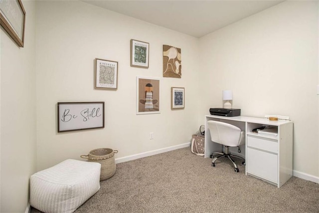 office featuring light colored carpet