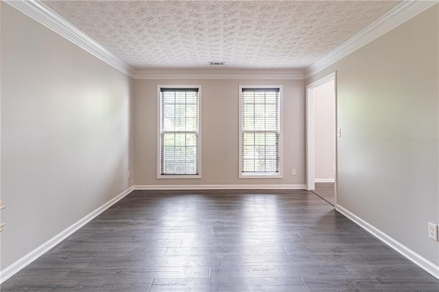 1241 Hogan Ridge Ct, Grayson, GA 30017 - empty room featuring dark wood-type flooring, baseboards, and ornamental molding