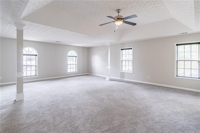 1241 Hogan Ridge Ct, Grayson, GA 30017 - unfurnished room with a textured ceiling, baseboards, carpet floors, and a ceiling fan