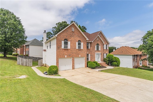 1241 Hogan Ridge Ct, Grayson, GA 30017 - view of front of house featuring brick siding, a garage, driveway, and a front yard