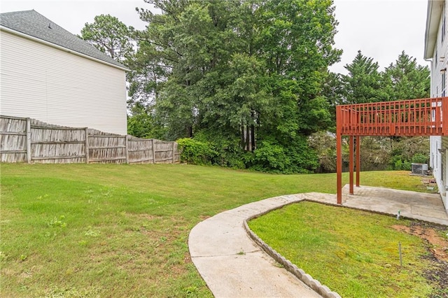 1241 Hogan Ridge Ct, Grayson, GA 30017 - view of yard with a patio area and central air condition unit