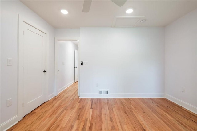 unfurnished room featuring light hardwood / wood-style flooring