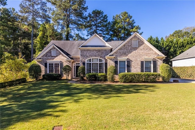 view of front of property featuring a front yard