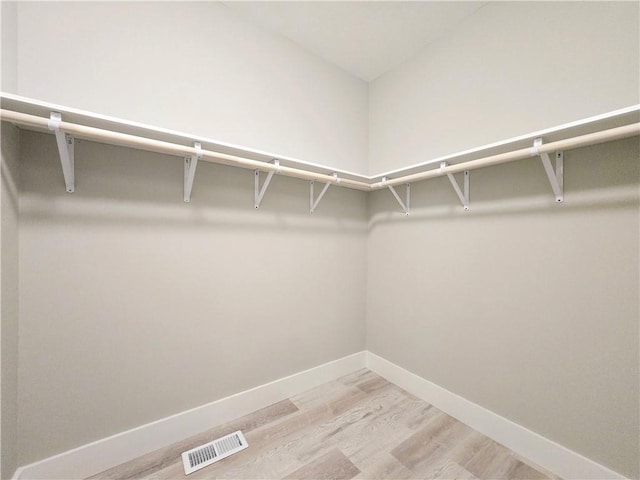 spacious closet with light wood-type flooring