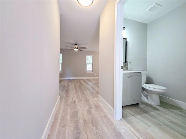 hall featuring light hardwood / wood-style floors