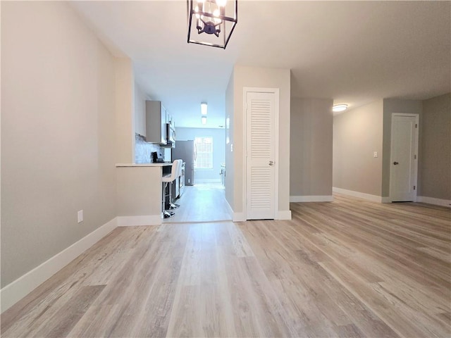 interior space featuring light hardwood / wood-style floors