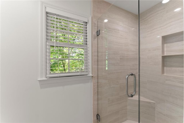full bathroom featuring a stall shower